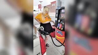 Chubby: Showing off my chubby body at the gas station #3