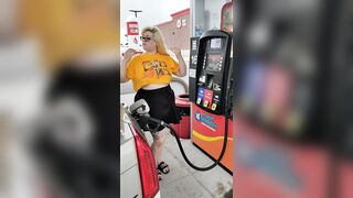 Chubby: Showing off my chubby body at the gas station #4