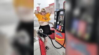 Chubby: Showing off my chubby body at the gas station #5