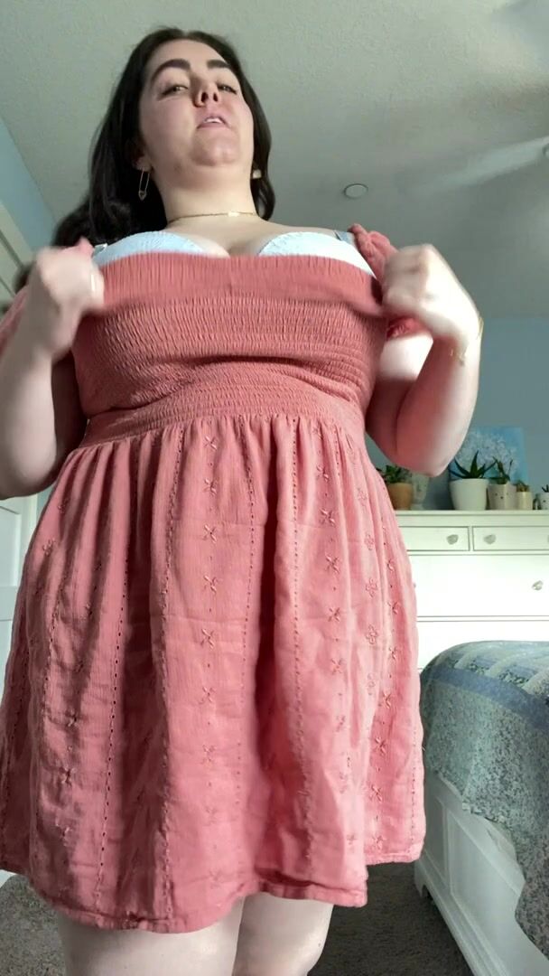 Do you like chubby girls in dresses? how about when they flash you their big tits, too? :D