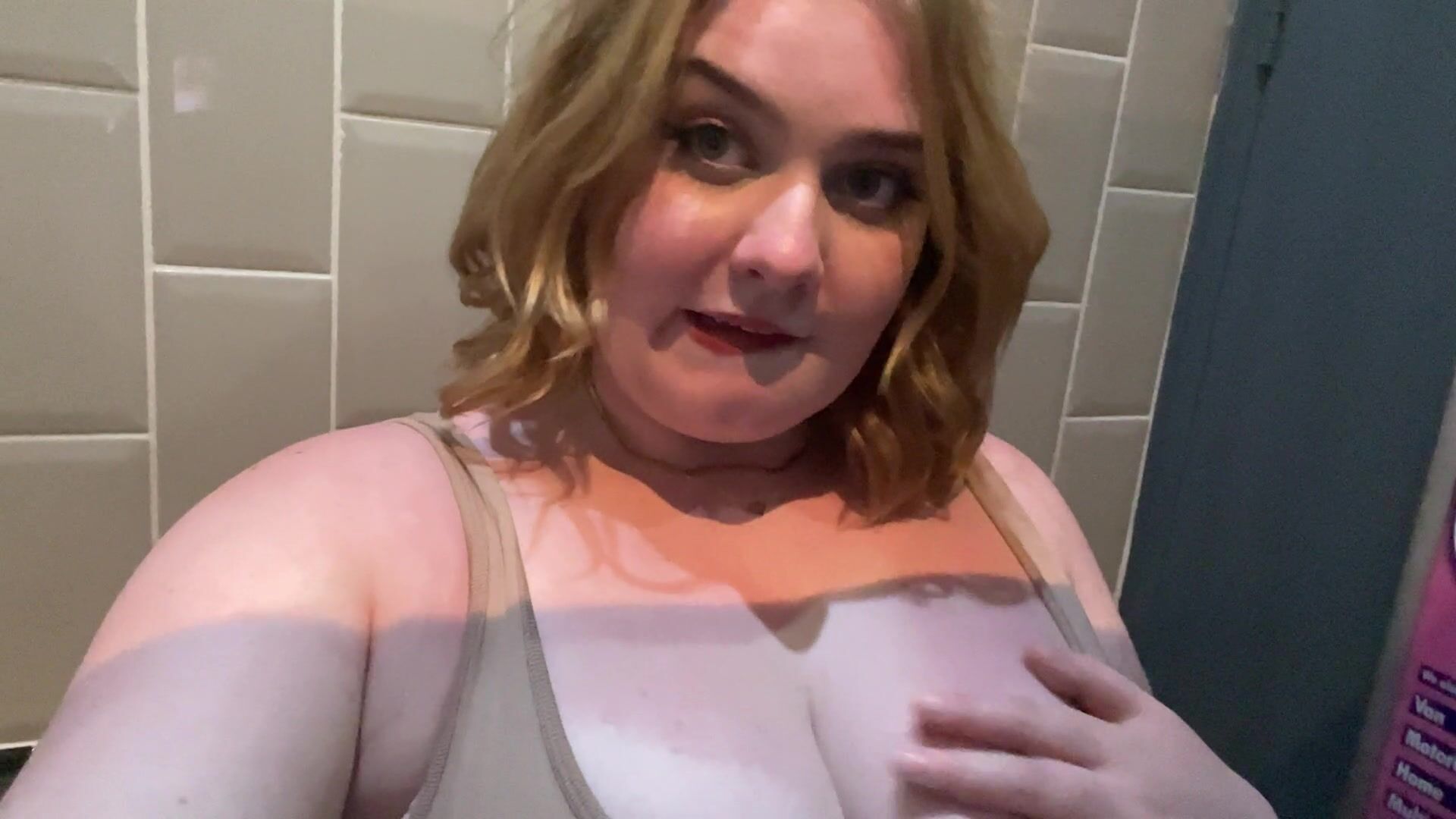 Flashing my tits in a pub toilets