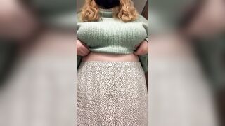 Chubby: Titty drop in the office bathroom #3