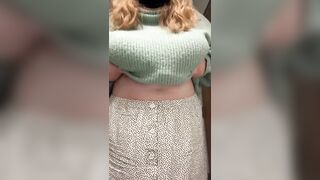 Chubby: Titty drop in the office bathroom #5