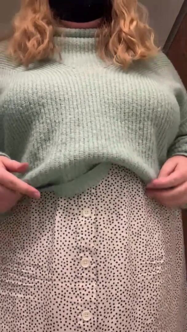 Titty drop in the office bathroom
