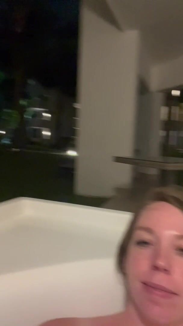 Hope nobody minded seeing my thick milf body in the patio jacuzzi!